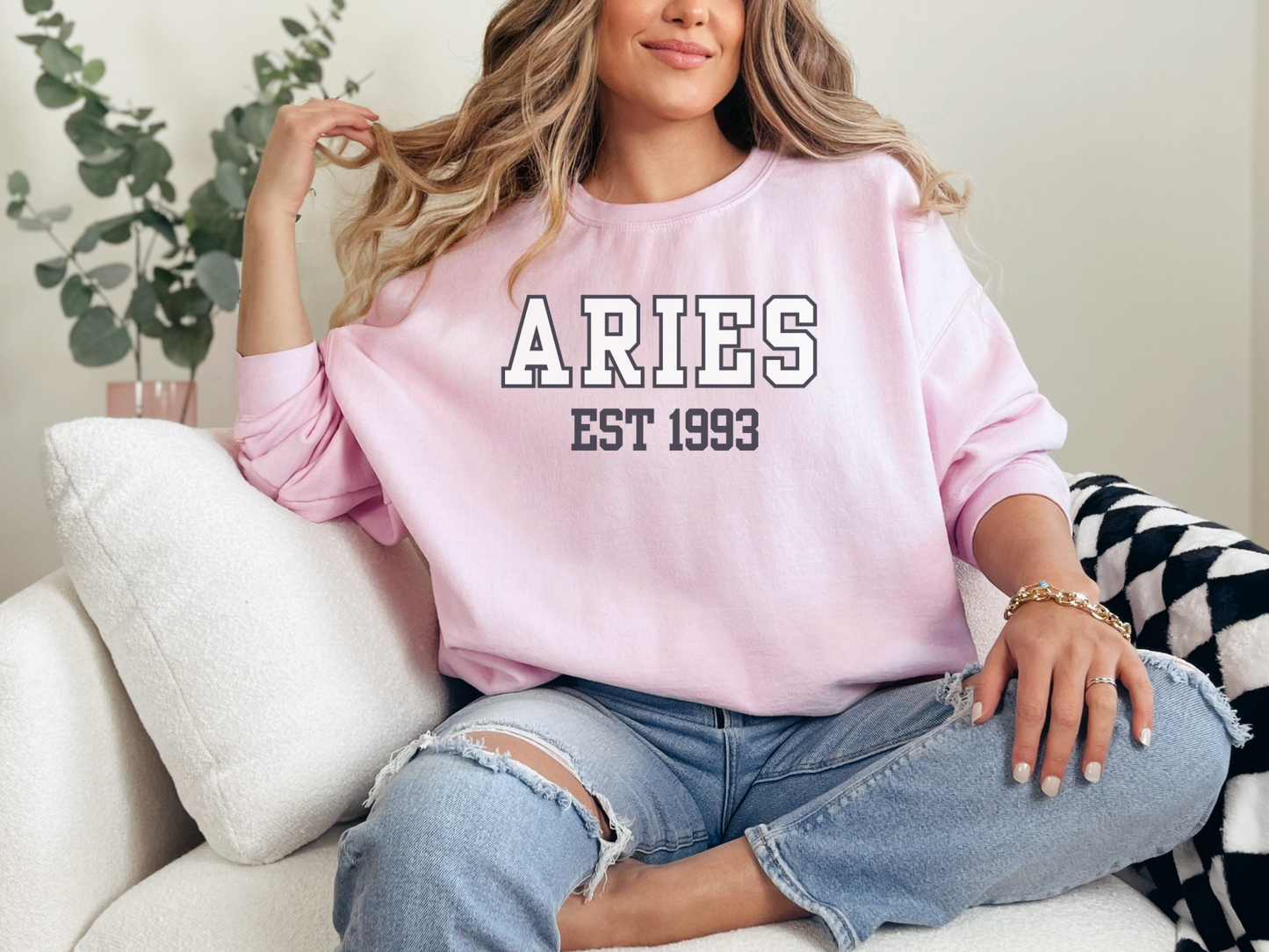 Personalized Aries Birth Year Sweatshirt