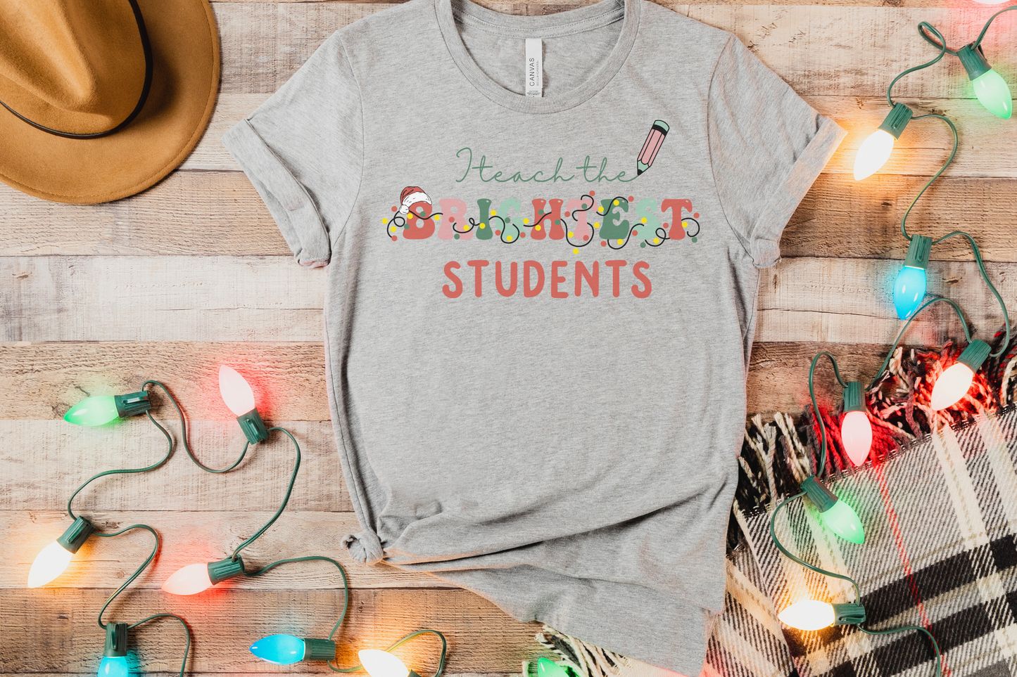 Christmas Teach the Brightest Students Graphic Tee