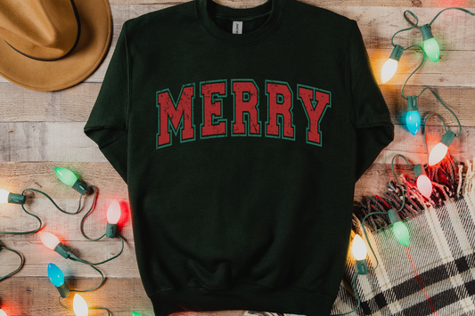 Christmas Merry Varsity Sweatshirt