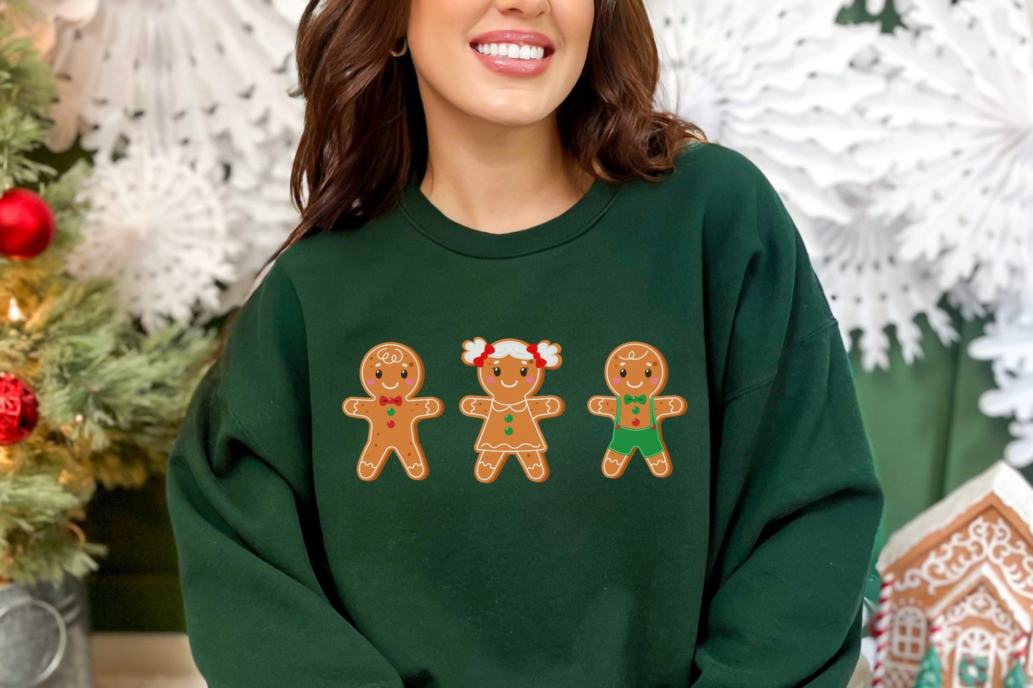 Christmas Cute Gingerbread Men Sweatshirt