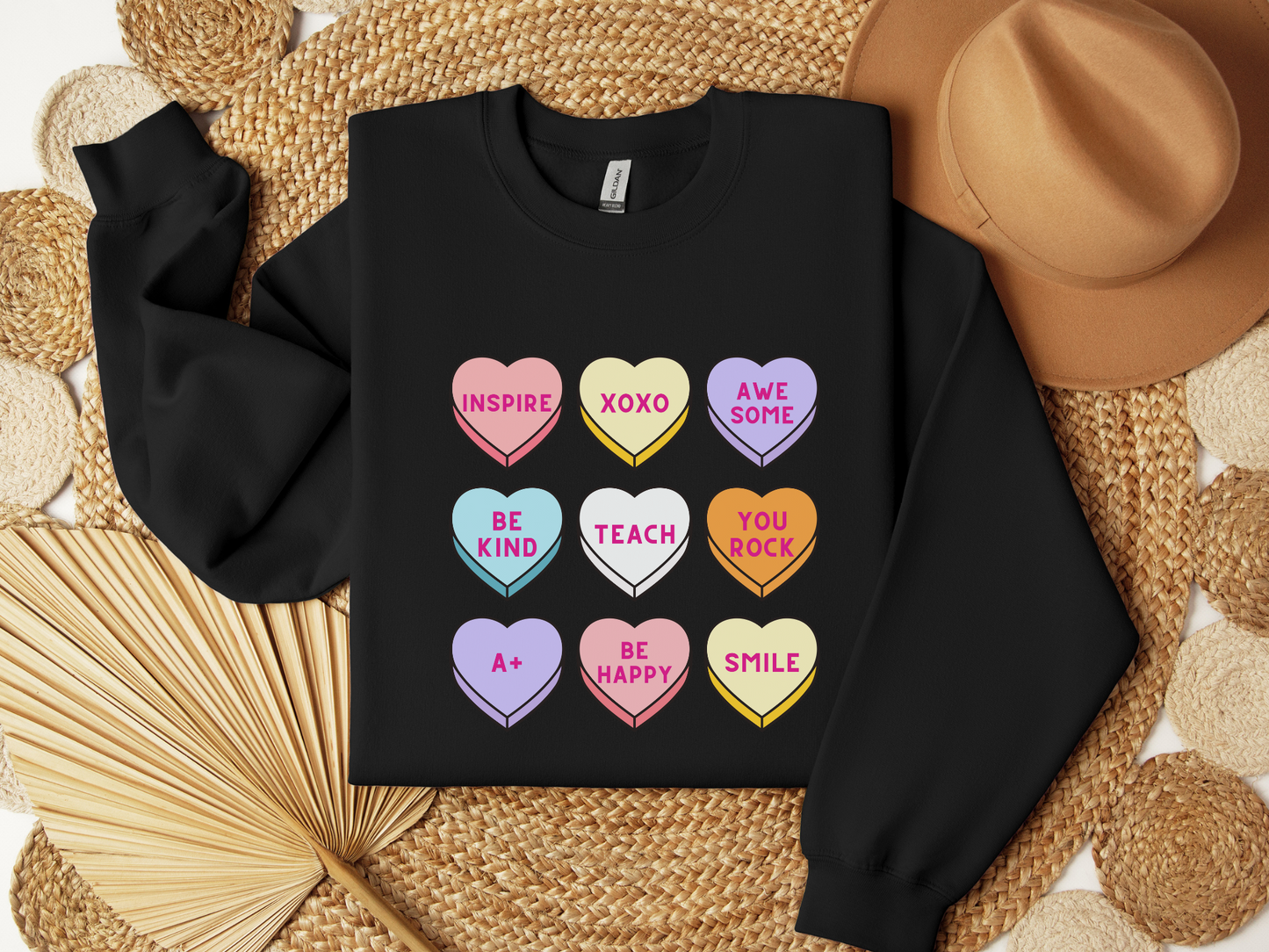 Valentine's Day Teacher Candy Hearts Sweatshirt