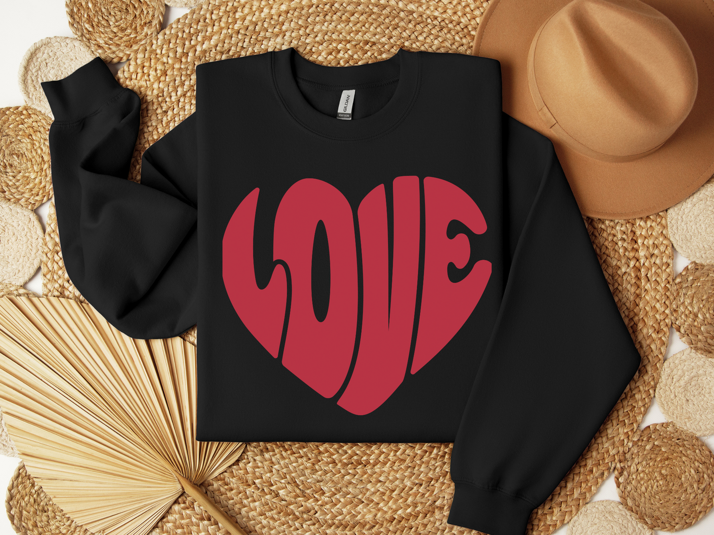 Valentine's Day Groovy Love Heart Sweatshirt