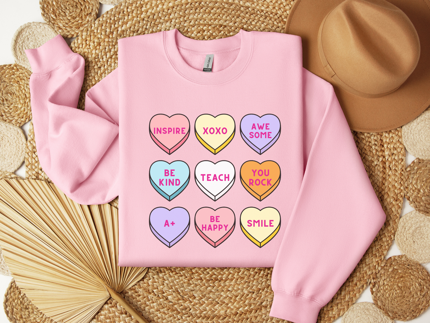 Valentine's Day Teacher Candy Hearts Sweatshirt