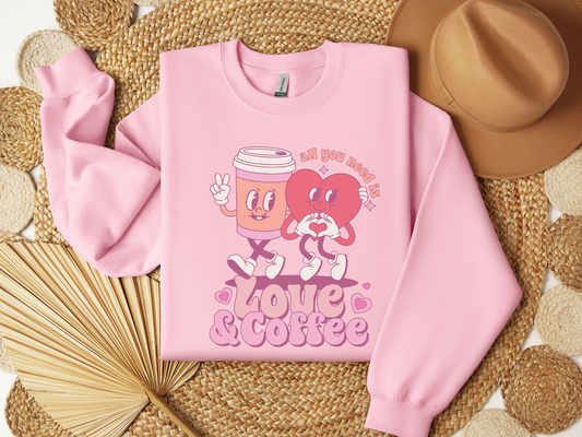 Valentine's Day Love and Coffee Sweatshirt