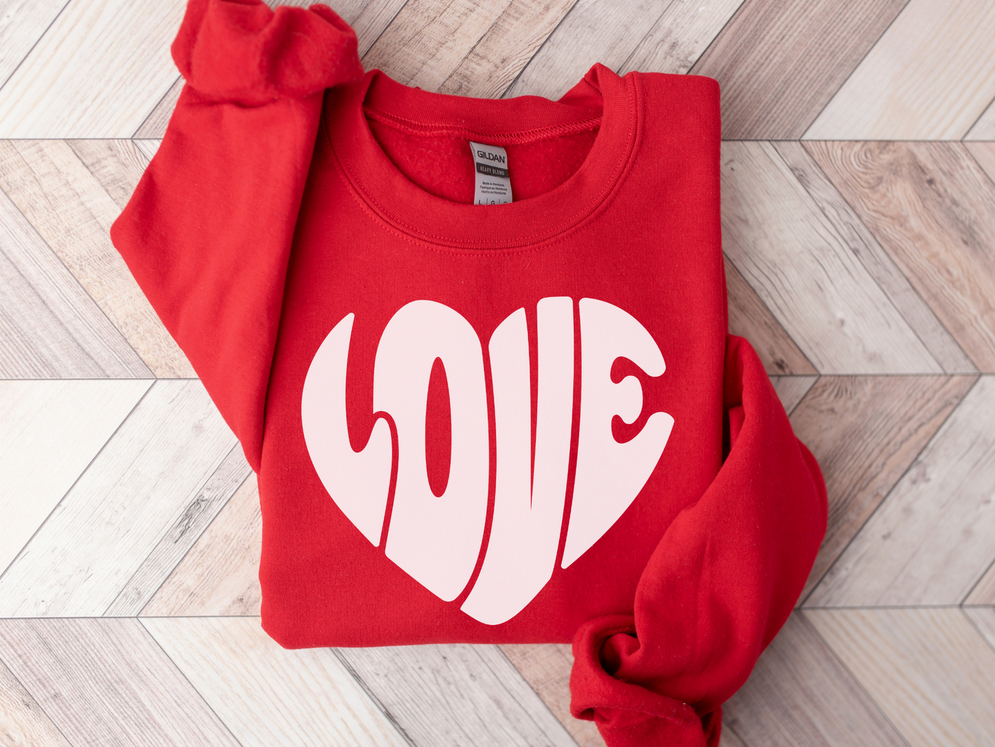 Valentine's Day Groovy Love Heart Sweatshirt