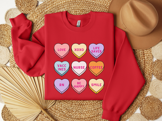 Valentine's Day Nurse Candy Hearts Sweatshirt