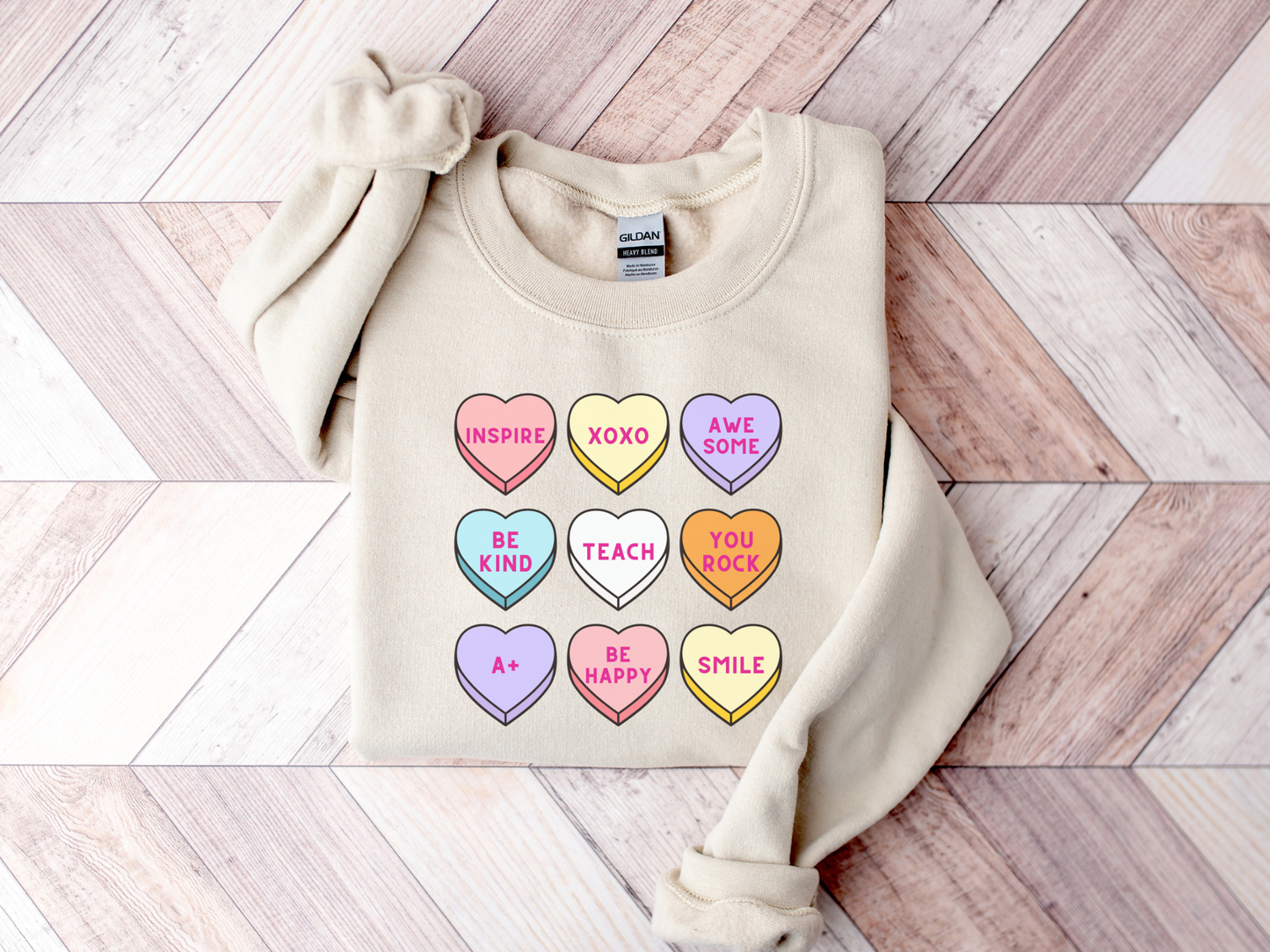 Valentine's Day Teacher Candy Hearts Sweatshirt