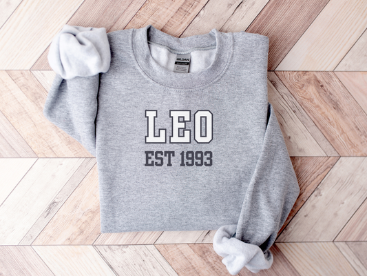 Personalized Leo Birth Year Sweatshirt