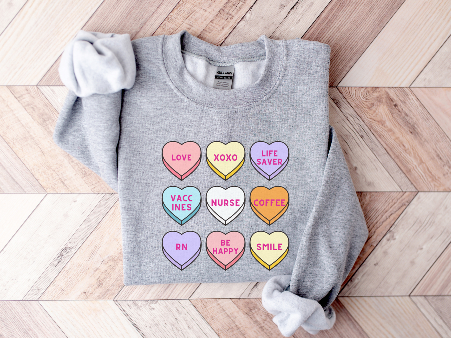 Valentine's Day Nurse Candy Hearts Sweatshirt