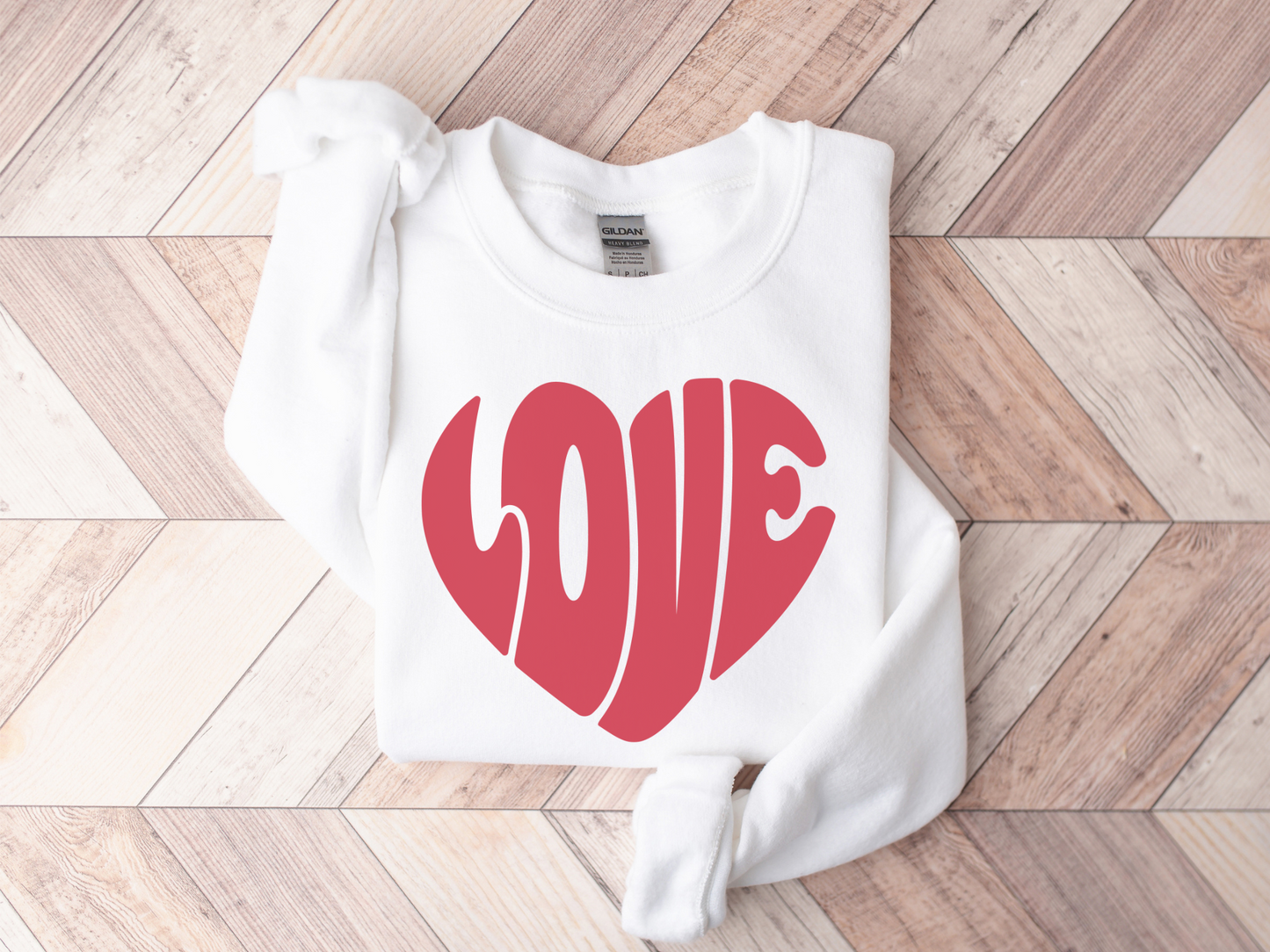 Valentine's Day Groovy Love Heart Sweatshirt