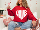 Valentine's Day Groovy Love Heart Sweatshirt