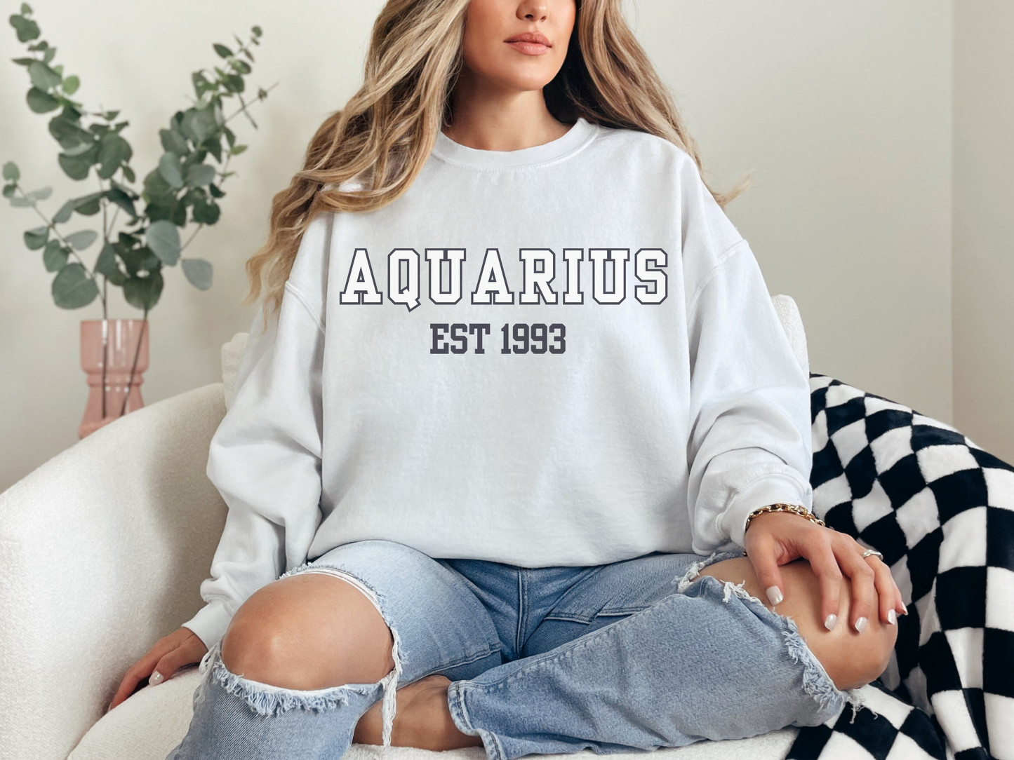 Personalized Aquarius Birth Year Sweatshirt