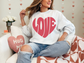 Valentine's Day Groovy Love Heart Sweatshirt