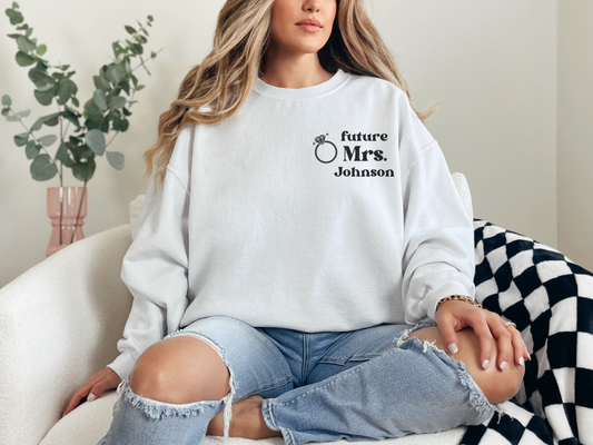 Personalized Future Bride Pocket Design Sweatshirt