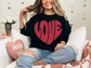 Valentine's Day Groovy Love Heart Sweatshirt