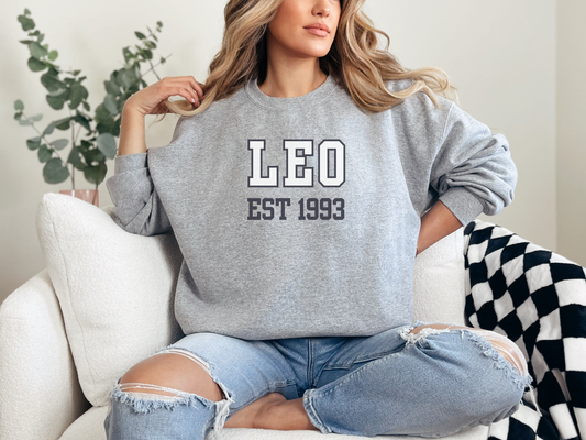 Personalized Leo Birth Year Sweatshirt