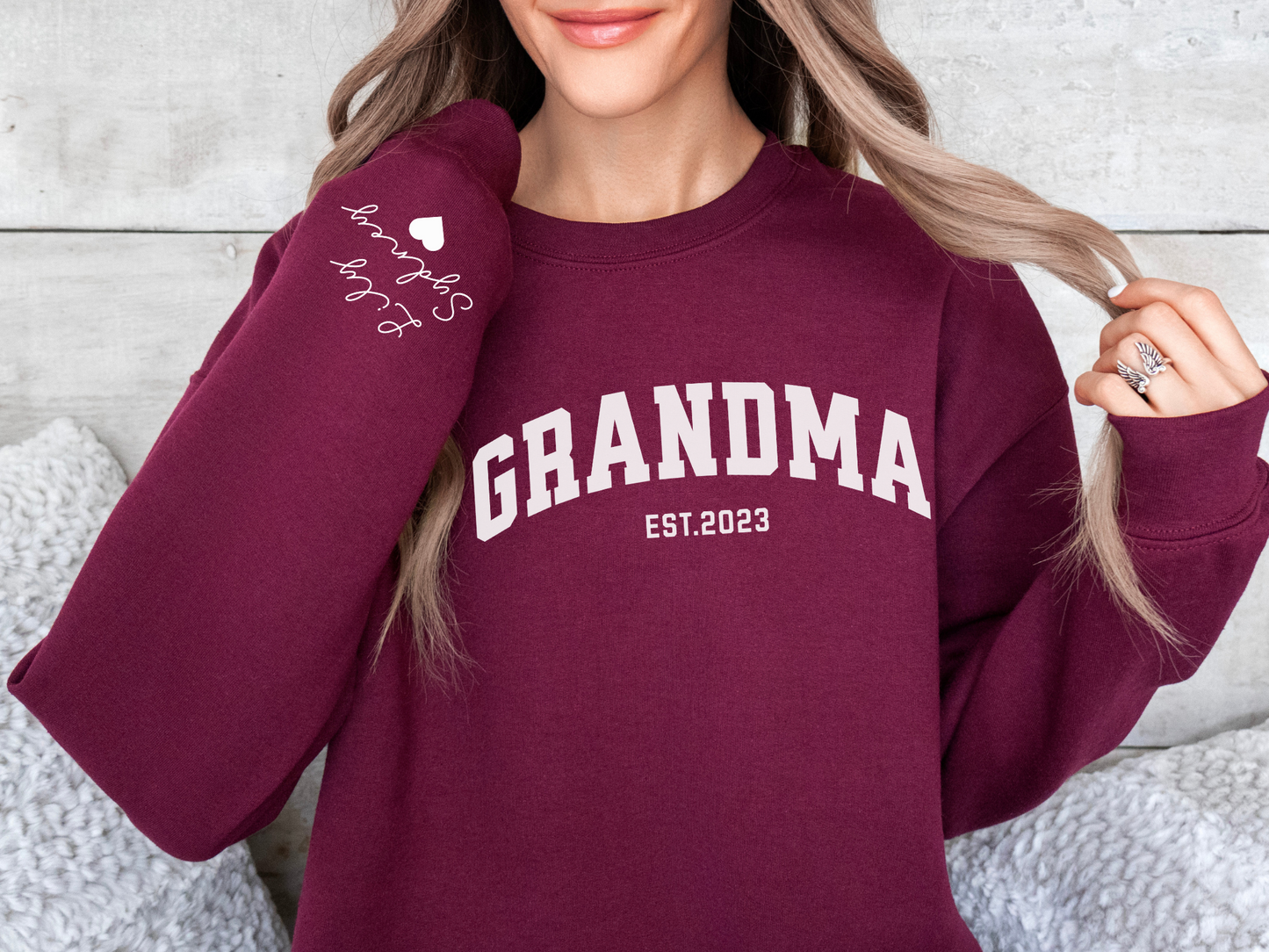 Personalized Grandma Sweatshirt Varsity Style