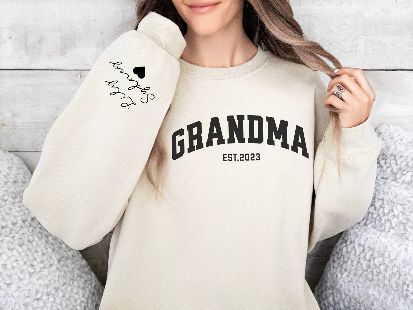 Personalized Grandma Sweatshirt Varsity Style