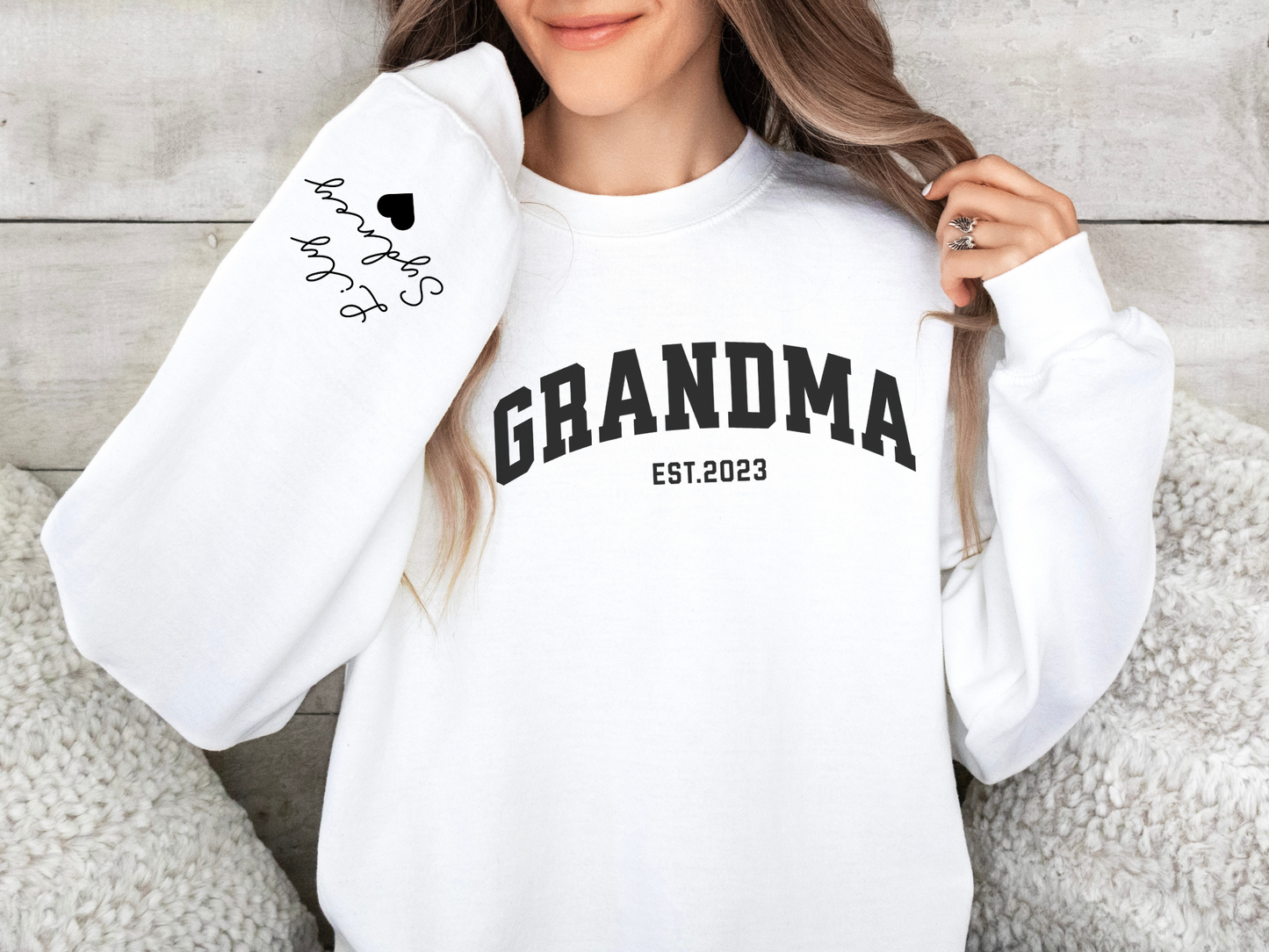 Personalized Grandma Sweatshirt Varsity Style