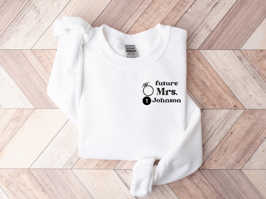 Personalized Future Bride Pocket Design Sweatshirt