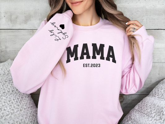 Personalized Mama Sweatshirt Varsity Style