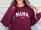 Personalized Mama Sweatshirt Varsity Style