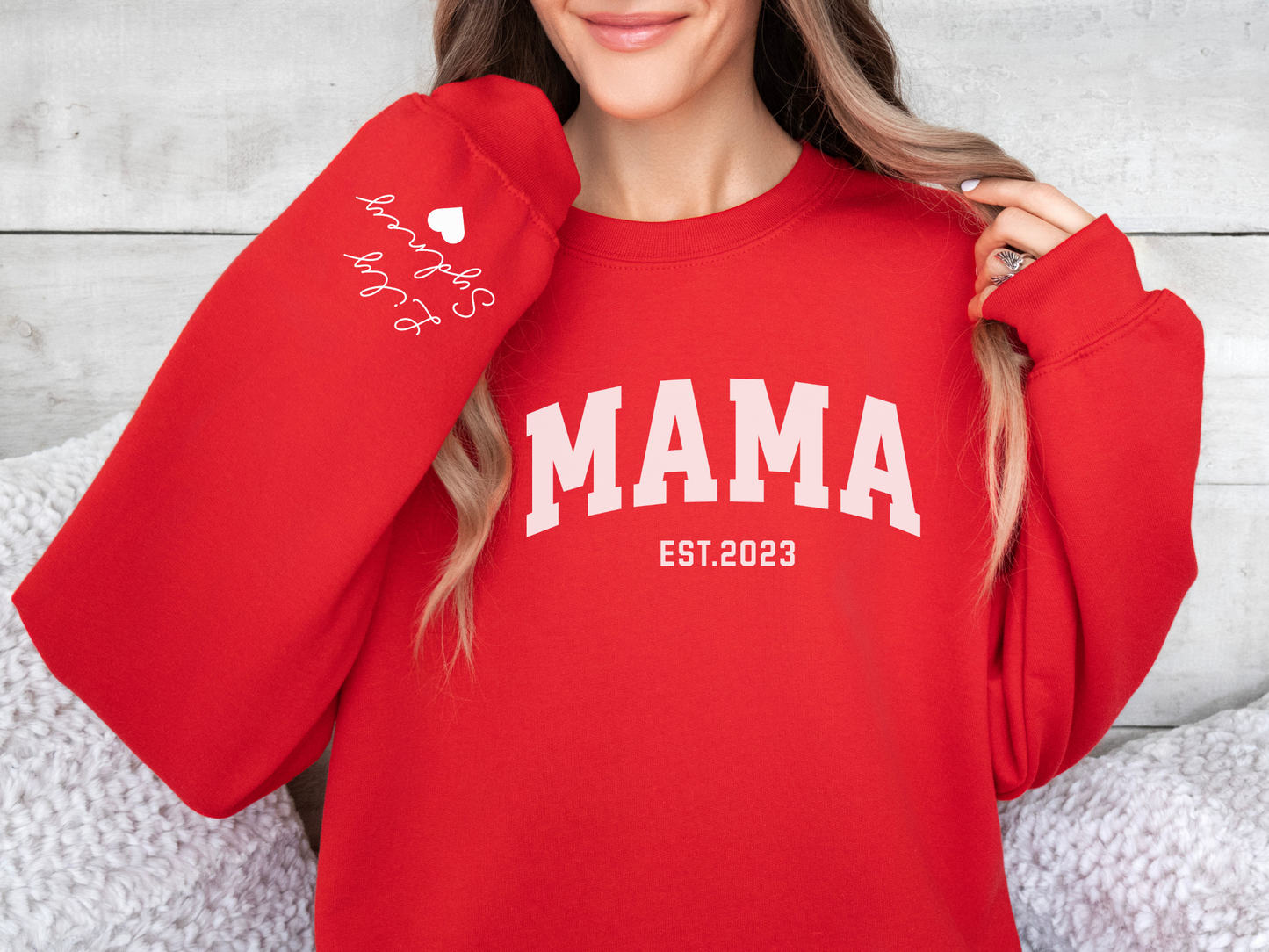 Personalized Mama Sweatshirt Varsity Style