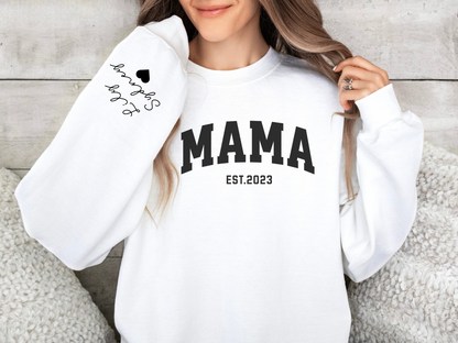 Personalized Mama Sweatshirt Varsity Style