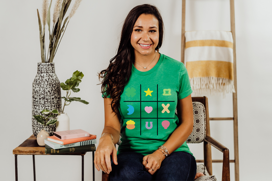 St Patrick's Day Lucky Charms Tic-Tac-Toe Graphic Tee