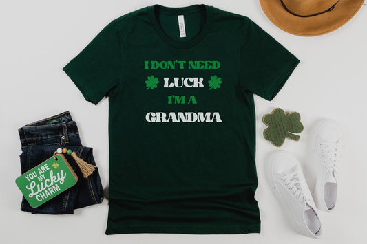 St Patrick's Day Lucky Grandma Graphic Tee