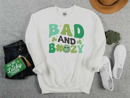 St Patrick's Day Bad and Boozy Sweatshirt