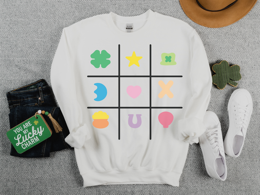 St Patricks Day Lucky Charms Tic-Tac-Toe Sweatshirt