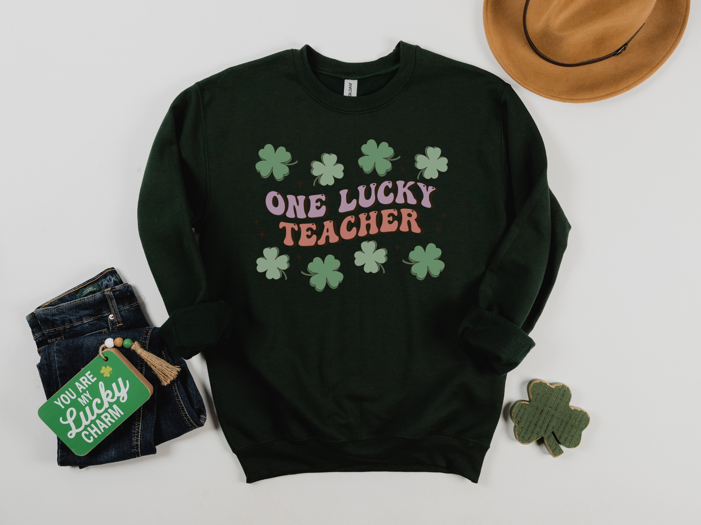 St Patrick's Day One Lucky Teacher Sweatshirt