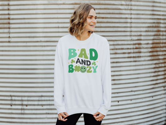 St Patrick's Day Bad and Boozy Sweatshirt