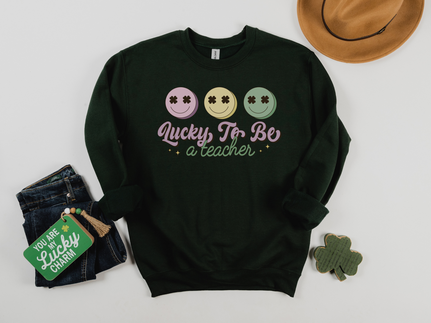 St Patrick's Day Lucky to be a Teacher Sweatshirt