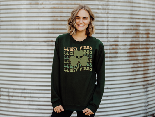 St Patrick's Day Lucky Vibes Sweatshirt