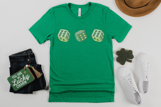 St Patricks Day Lucky Dice Graphic Tee